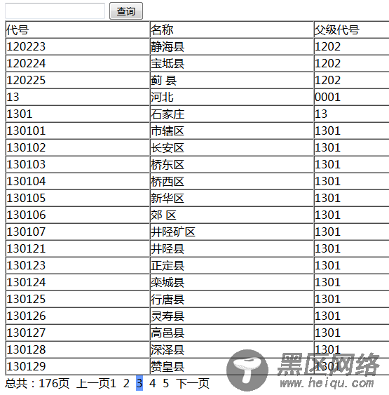 ajax的分页查询示例（不刷新页面）