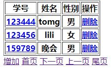 JSP实现分页效果