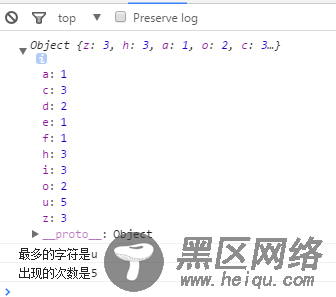 JS查找字符串中出现次数最多的字符