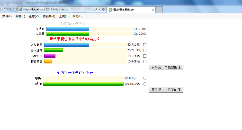 jquery实现动静态条形统计图