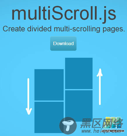 jQuery插件multiScroll实现全屏鼠标滚动切换页面特效