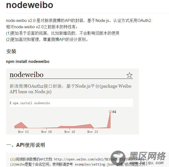 node爬取微博的数据的简单封装库nodeweibo使用指南