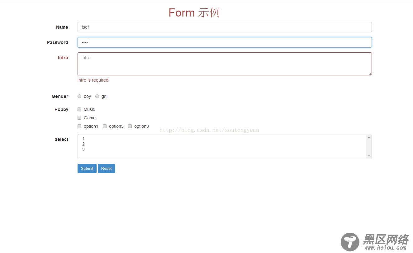 基于Bootstrap+jQuery.validate实现Form表单验证