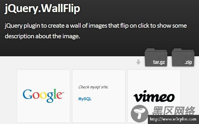 jQuery.WallFlip