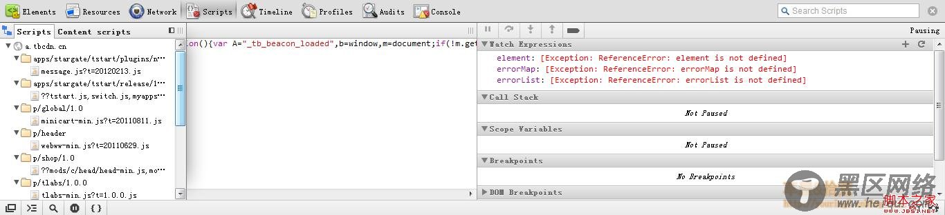 调试Javascript代码(浏览器F12及VS中debugger关键字)
