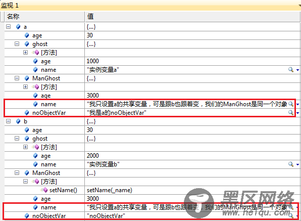 Javascript面象对象成员、共享成员变量实验