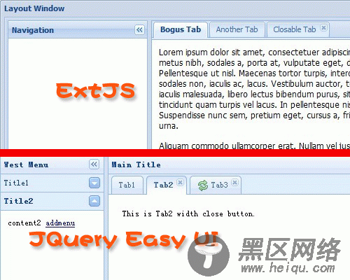 jQuery EasyUI 开源插件套装 完全替代ExtJS
