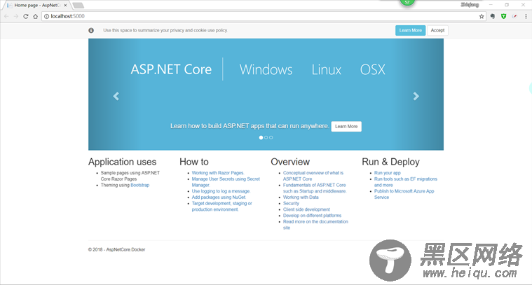 ASP.NET Core 2.1 使用Docker运行的方法步骤