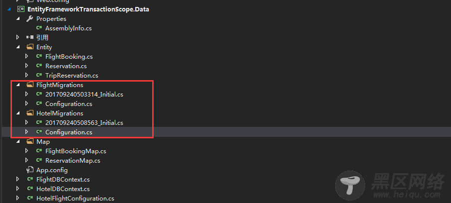 EntityFramework 6.x学习之多个上下文迁移实现分布式