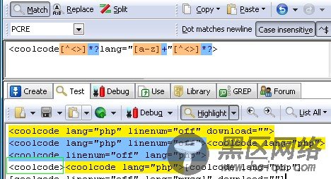 coolcode转SyntaxHighlighter与Mysql正则表达式实现分析