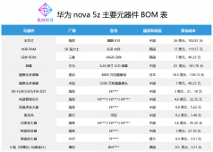 华为nova 5z BOM揭秘：没有美国元器件，射频芯片如