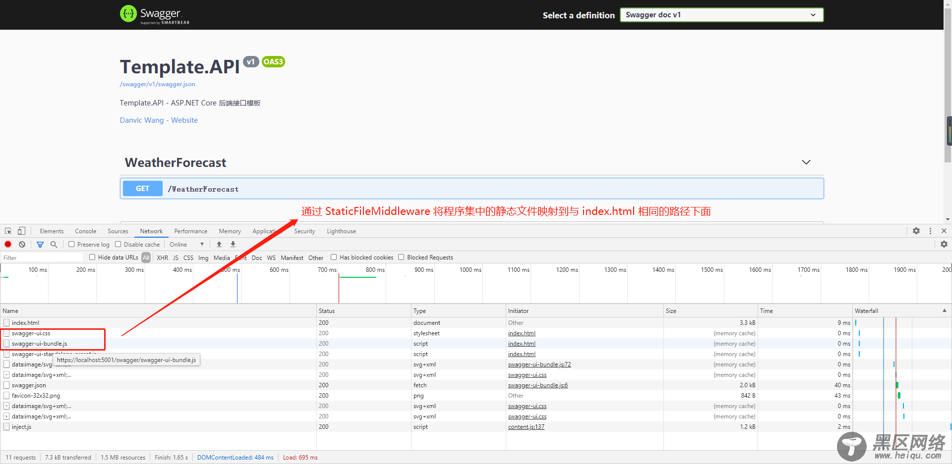 在 asp.net core 的中间件中返回具体的页面的实现方