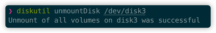 diskutil unmountDisk