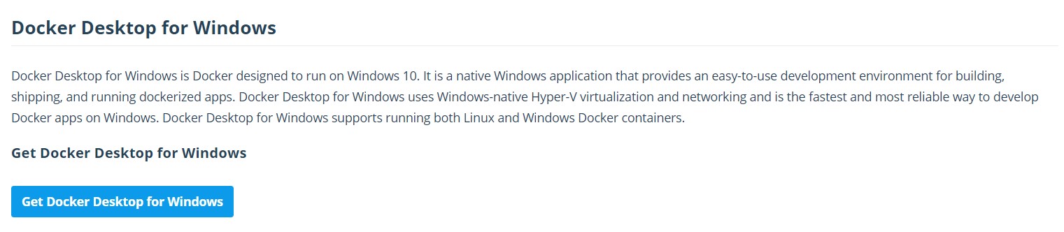 Win 10 Docker安装和简单使用 