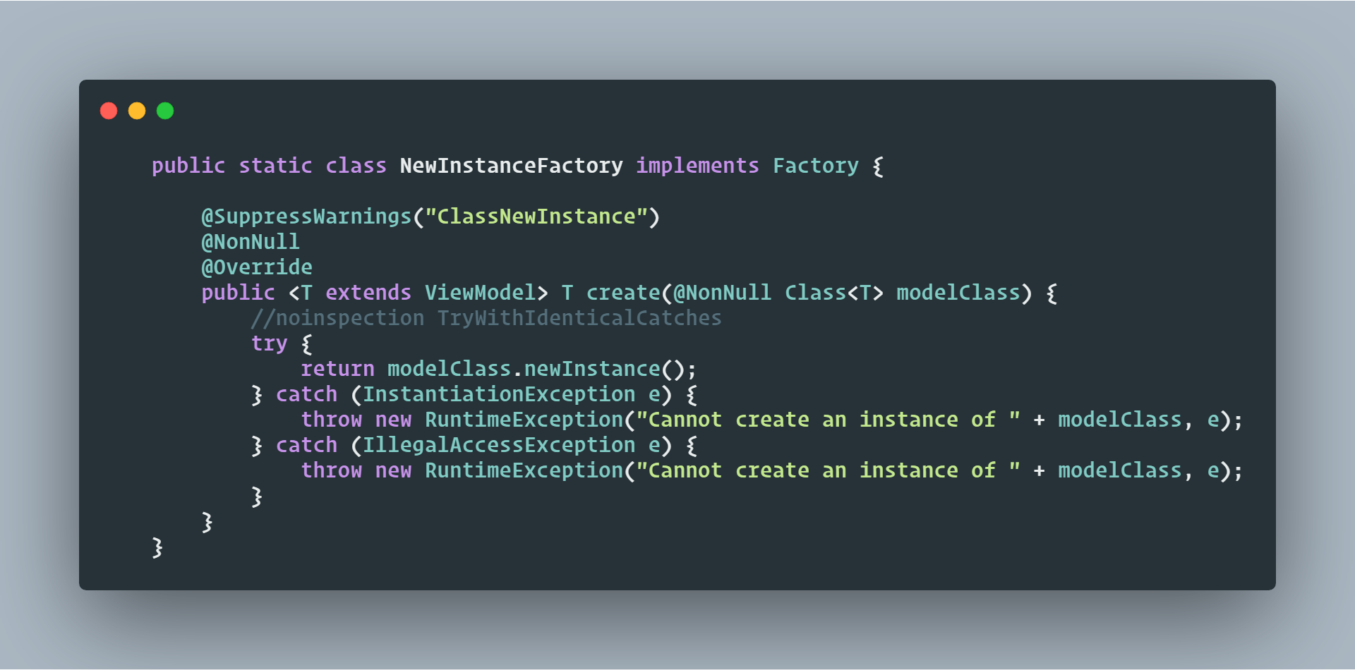 ViewModel Factory inner implementation
