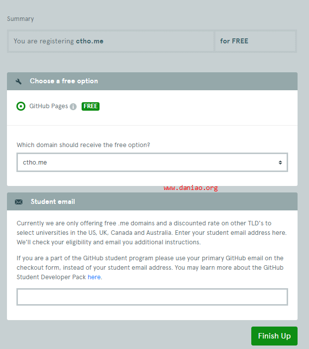 GitHub Student Developer Pack：获取namecheap免费.me域名