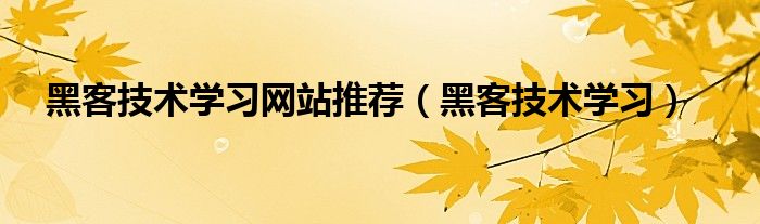 黑客技术学习网站推荐（黑客技术学习）